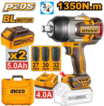 Imagen de LLAVE IMPACTO 3/4" BATERIA 20V 1350NM INGCO