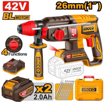 Imagen de ROTOPERCUTOR SDS-PLUS 26MM BATERIA 42V INGCO