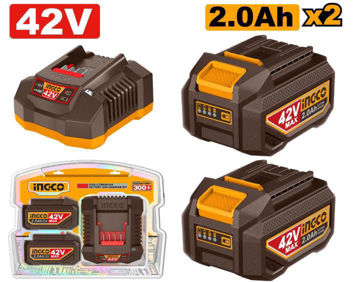 Imagen de CARGADOR + 2 BATERIAS 42V 2.0AH INGCO