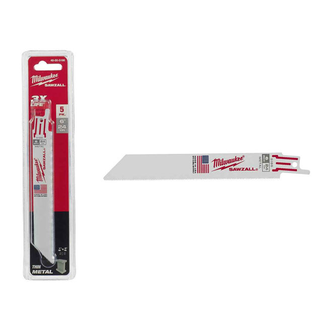 Imagen de KIT 5 HOJAS SIERRA SABLE PARA METALES 4800-5188 MILWAUKEE