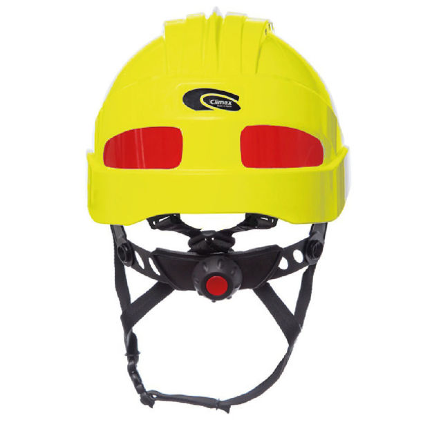 Imagen de CASCO TRABAJO ALTURA AMARILLO FLUO CON REFLECTIVO CLIMAX