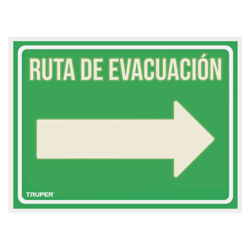 Imagen de CARTEL RUTA EVACUACIÓN DERECHA 21x28CM TRUPER