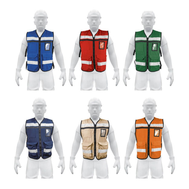 Imagen de CHALECO BRIGADISTA REFORZADO CON REFLECTIVO BEIGE TRUPER