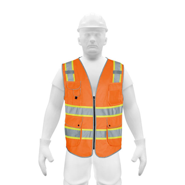Imagen de CHALECO REFORZADO CON CIERRE NARANJA TALLE L TRUPER