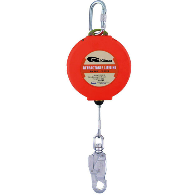 Imagen de DISPOSITIVO RETRÁCTIL 20M CABLE ACERO CON AMORTIGUADOR CLIMAX