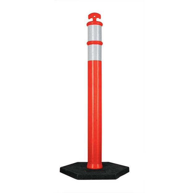 Imagen de POSTE DELIMITADOR BASE HEXAGONAL 115MM CON REFLECTIVO TRUPER