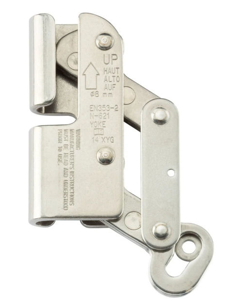 Imagen de DISPOSITIVO ANTICAÍDA DESLIZANTE PARA CABLE DE ACERO 8MM CLIMAX