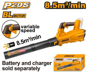 Imagen de SOPLADOR A BATERÍA 20 V 8.5 MT3/MI CARCAZA INGCO