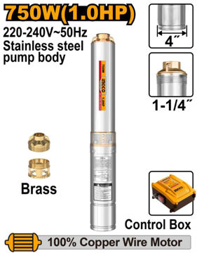 Imagen de BOMBA SUMERGIBLE POZO PROFUNDO SEMISURGENTE 4" 750W INGCO