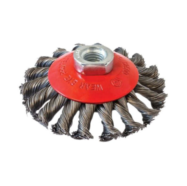 Imagen de CEPILLO CONICO TRENZADO ACERO 100MM INECO