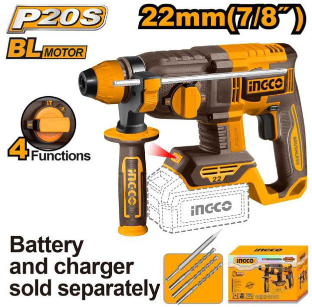 Imagen de ROTOMARTILLO SDS-PLUS 2.0J BATERIA 20V (CARCAZA) INGCO