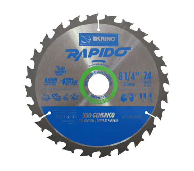 Imagen de CIRCULAR PARA MADERA 8.1/4" 60 DIENTES (210X30MM) KRINO