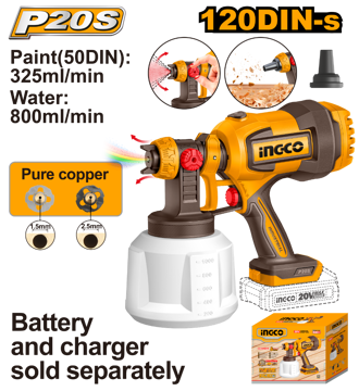 Imagen de PISTOLA PINTAR A BATERÍA 20 V (CARCAZA) INGCO