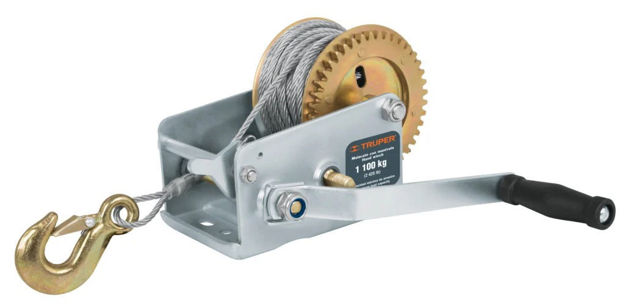 Imagen de MALACATE MANUAL CABLE ACERO 7M 300KG TRUPER