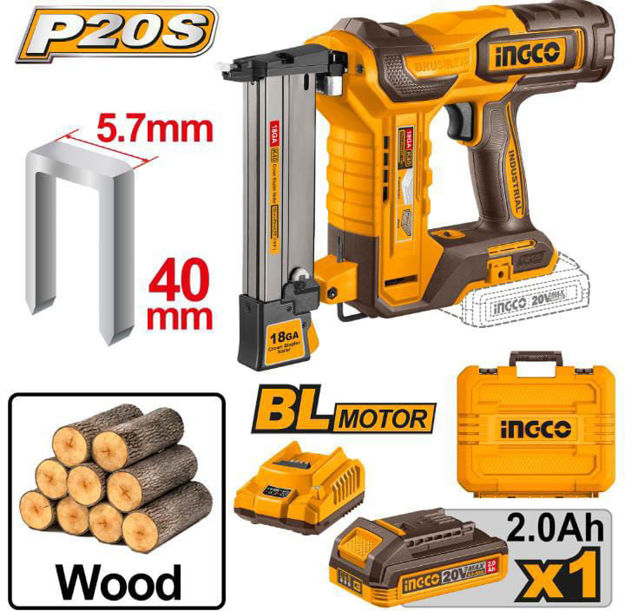 Imagen de ENGRAMPADORA BATERIA 20V 40MM INGCO