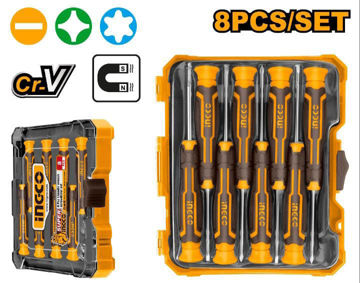 Imagen de JUEGO DESTORNILLADORES PRECISIÓN 8 PIEZAS INGCO