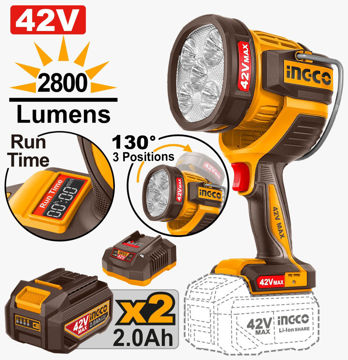 Imagen de FOCO LED A BATERÍA 42V 2800 LUM 50W INGCO