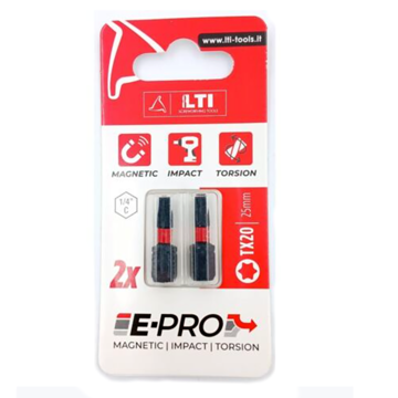 Imagen de PUNTA DESTORNILLADOR TORX IMPACTO TX20 2 UNIDADES LTI