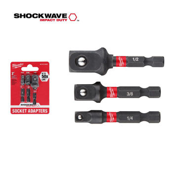 Imagen de JUEGO ADAPTADORES 1/4" (1/4"-1/2"-3/8") MILWAUKEE