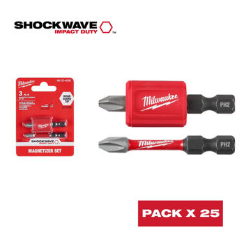 Imagen de ACCESORIO MAGNÉTICO Y PUNTAS PH2 2" 2 PIEZAS MILWAUKEE