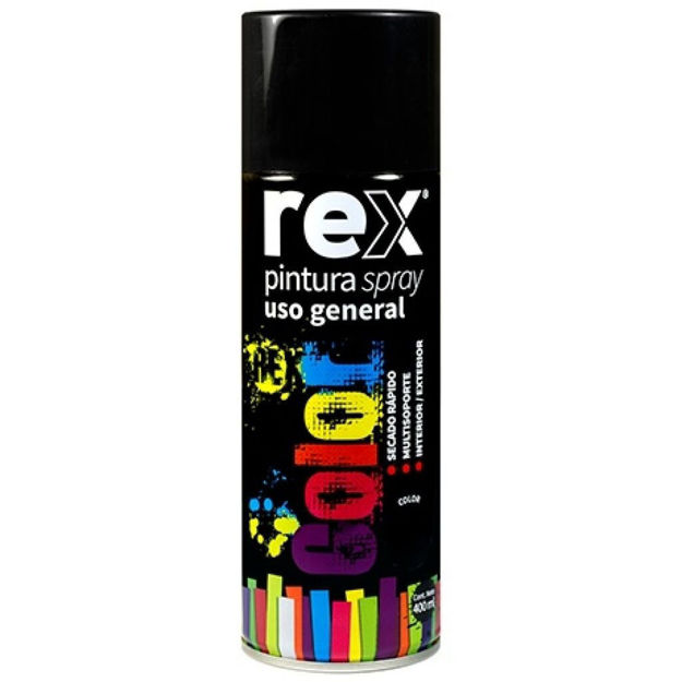 Imagen de ESMALTE SINTETICO AEROSOL NEGRO MATE 400ML REX