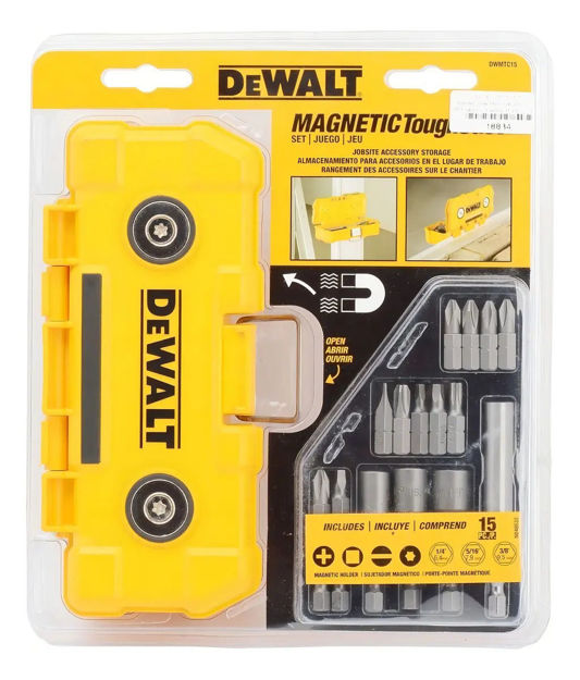 Imagen de CAJA MAGNETICA CON PUNTAS 15 ACCESORIOS DEWALT