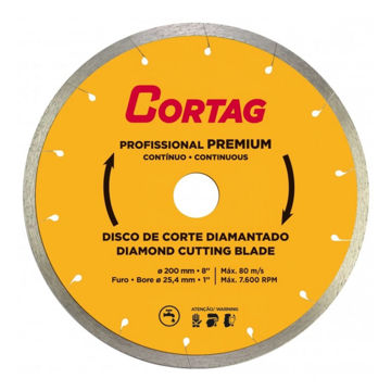 Imagen de DISCO DIAMANTADO CONTINUO 200MM PREMIUM CORTAG