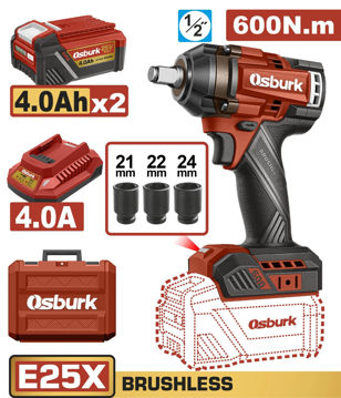 Imagen de LLAVE IMPACTO 1/2" BATERÍA 25V 600NM OSBURK