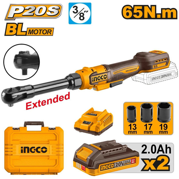 Imagen de LLAVE CRIQUE EXTENSIBLE A BATERIA 20V INGCO