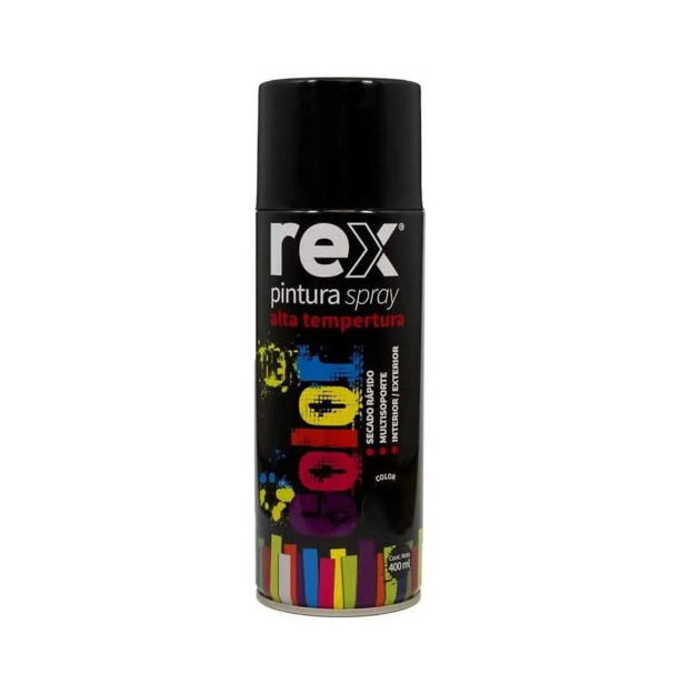 Imagen de ESMALTE AEROSOL ALTA TEMPERATURA NEGRO 400ML REX