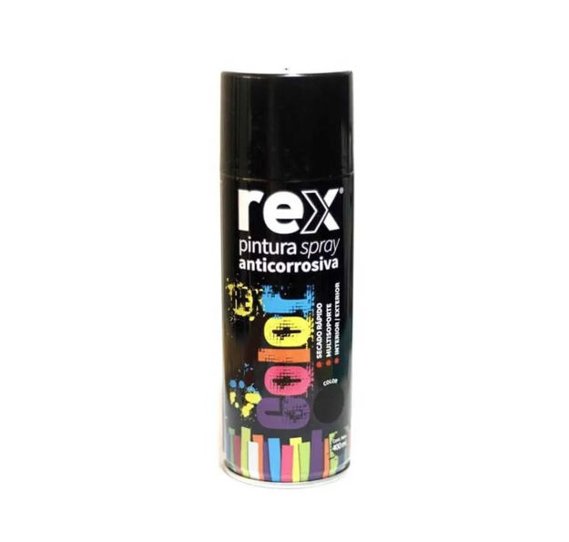Imagen de ESMALTE AEROSOL ANTIÓXIDO NEGRO 400ML REX